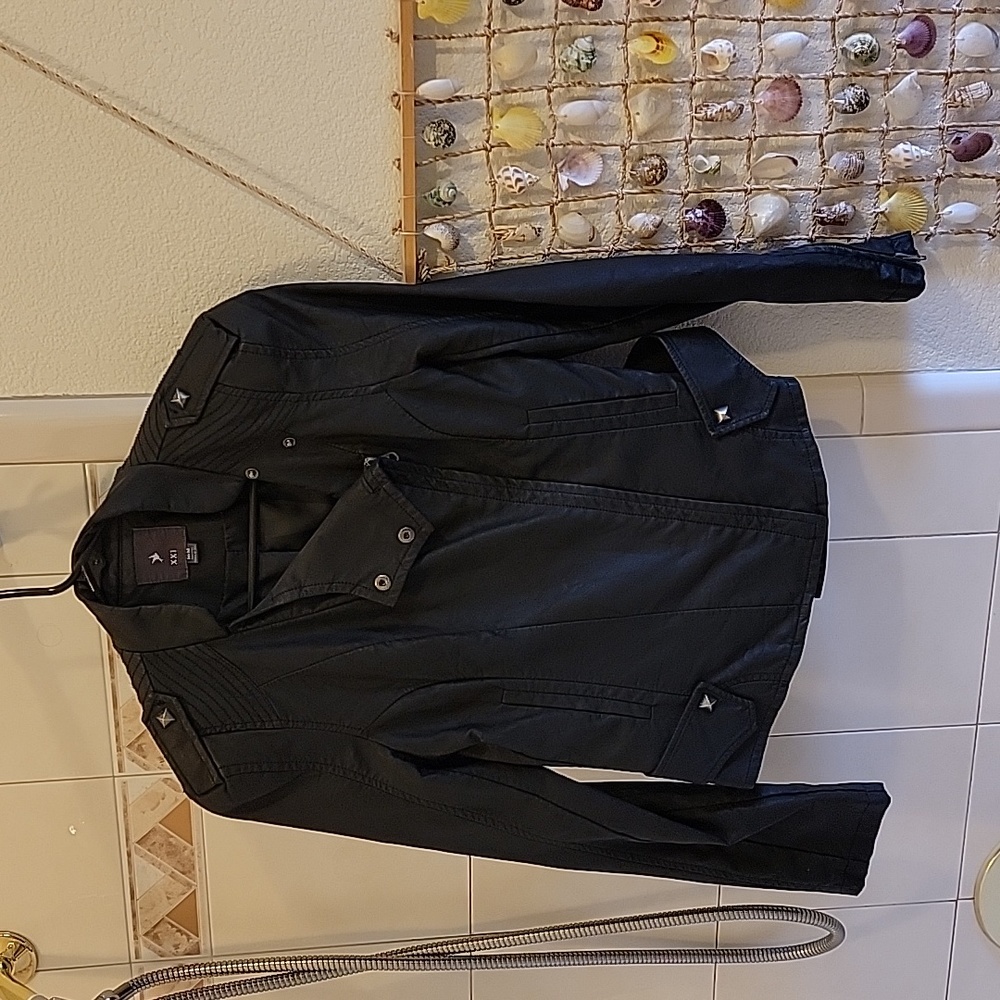 Forever 21 Black Faux Leather Biker Jacket